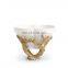 gold & white egg stand
