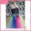 Halter Top varicolored yarn ribbon tutu fluffy voile girl's dress children frocks designs
