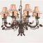 Cheap Price wholesale Iron Chandelier with cloth lampshade American country style living room lamp Vintage modern Pendant Light