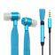 Air Tube Rope Braided Flat Cable Wired Earphones With MIC Headset