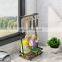 Multi-functional Sponge Holder With Dish Cloth Bar And Hooks for Hanging Cooking Utensil Kitchen Counter Organizer