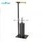 Bathroom Toilet Brush Holder Paper Holder With Bamboo Bathroom Storage Matt Black