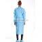 Factory Produce Patient Gown Disposable Blue Gown PPE Gown With Kinted Cuffs And Elastic Cuffs