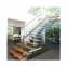 New design modern Floating staircase design glass railing metal beam mono stringer staircase