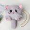 019 Cute cat shaped fluffy artificial fur handbag, crossbody bag, plush handbag, cartoon shoulder bag, girl's winter soft shoulder bag