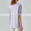 Blank Custom Loose Casual Short Sleeve Gym Yoga T Shirt Mesh Patchwork Quick Dry Workout Running Sports Fitness Wear For Women