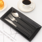 Set of 3 Pieces Black And Silver Colorful Flatware Stainless Steel Cutlery Set With Gift Box