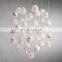 Alabaster Cluster Chandeliers for Living Room High Ceiling Light Fixtures Entrance Ceiling Pendant Drops Lights for Stairwell