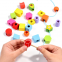 Children's Wooden Building Blocks Colorful Fruit Beaded Column for Early Education Toy for Shape Perception Enlightenment