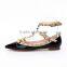 Guangzhou Wholesale Ladies Casual Flattie Shoes Adjustable Straps Sling Back No Heels Footwear Stud Flat Shoes Women