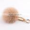 Fashion new custom Fox poms keychain ,Charms pendant for bag accesoory