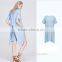 OEM Wholesale new design short sleeve party women dress , latest designs blue fashion dress for summer