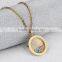 Fashion Jewelry 2016 Stainless Steel 18K Yellow Gold Plated Coin Holder Necklace With Floating Beads
