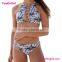 High Neck Tankini Swimsuits Vintage Cut out Two Piece Bikini Set pin up swimwear
