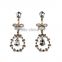 Black waterdrop crystal pendant earring wholesale Fashion crystal bowknot alloy drop earring