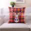 Christmas Elk Decorative Red Printed Cushion cover