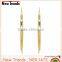 Wholesale gold plated long chain tassel earrings with gemstone