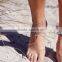 New Arrival Hot Fashion Bohemia Silver Chain Turquoise Beads Charm Anklets 1Pcs