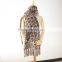 wholesale price knitted rex rabbit fur scarf/winter fur shawl
