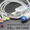 Artema/S&W 10pin ECG 3 lead Cable and leadwires, Snap, IEC