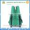 New fashion cute green polyester school bags 2015