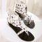 Summer feng shui drill Roman sandals rivet belt buckle clip toe with flat sandals
