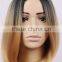Synthetic ombre bob wig beyonce wig Gradient blakc color ombre blond N399