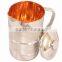 IndianArtVilla Handmade Steel Copper Jug Pitcher 2000 ML - Storage Drinking Water Home Hotel Restaurant Good Health Benefit Yoga