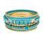 Gold Plated Multilayer Boho Rhinestone Turquoise Vintage Ethnic Women Bracelets Cuff Bangles Jewelry Accessories