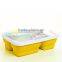 Custom Design 3 Compartment Silicone Foldable Food Containers