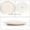 Printed logo ceramic blank white color 10" wholesale double gold rimmed plates