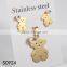 High-grade magnetic gold plated stainless steel teddy bear shape jewelry with pearl
