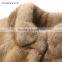 Wholesale Korean style brown natural mink fur winter coat for women