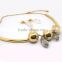 Fashion crystal gold bead design choke jewelry set necklace