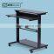 Low Price Easy Assembly Mobile High Standing Computer Desk With Wheels