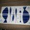 white porcelain rectangle cake plate with fish design for the French