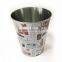 round white oil tin pail with lid