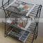 Vintage Mid Century Modern Wire Rack Record Holder Magazine Metal Stand Table