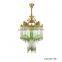 Unique Design Lobby Pendant Lamp With Crystal Light, Luxury Bronze Chandelier Half Ball Round Crystal Drop