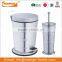 Stainless Steel Waste Bin and Toilet Brush Set