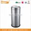Silvery Stainless Steel Open Top Paper Trash Can