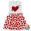 Girls Boutique Sleevless Digital Print Flower Dress Plain White Gorgeous Summer Dress