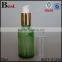 hot selling wholesale 30ml light green empty hair oil glass bottle pump cosmetics screen printing hot stamping free sample