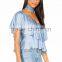 new design ruffle tops for women satin designer blouse patterns