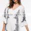 new style girls white bold embroidered floral cheap romper