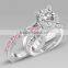 Trendy fashion wholesale fine jewelry romantic cz diamond engagement wedding ring set