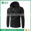 Morden Fashion Custom Logo Pure Color Double Zip Up Mens Sublimation Black Hoodie