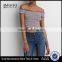 MGOO Wholesale Wrapped Chest Women Tunic Tops Stripe Printing Hot Girls Sexy Tank Top
