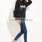 Black Abstract Custom Made Print Hoodie With Pocket Private Label Long Sleeve Hoodies Cotton French Terry