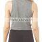 2016 New Arrival Women's Crop Top Printed Grey 5% Elastane 95% Cotton Fitness Tank Top Slim Fitted Gym Tank Top Crop Tee